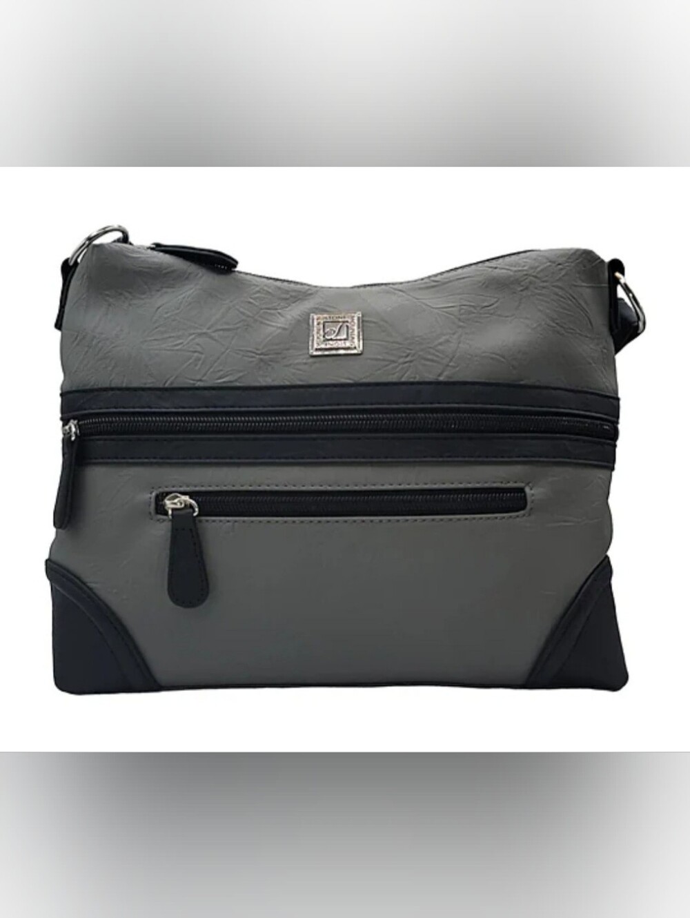 Stone Mountain Washed Irene Hobo Bag Gray Black NWT 4-in-1 Crossbody Leather